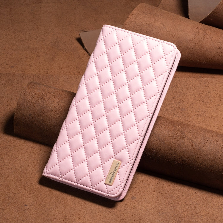 For Samsung Galaxy S25 5G Diamond Lattice Magnetic Leather Flip Phone Case(Pink) - Galaxy S25 5G Cases by buy2fix | Online Shopping UK | buy2fix