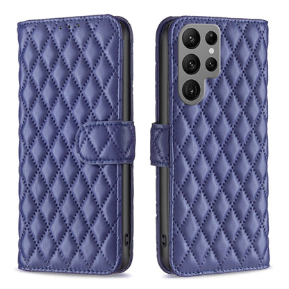 For Samsung Galaxy S25 Ultra 5G Diamond Lattice Wallet Flip Leather Phone Case(Blue) - Galaxy S25 Ultra 5G Cases by buy2fix | Online Shopping UK | buy2fix