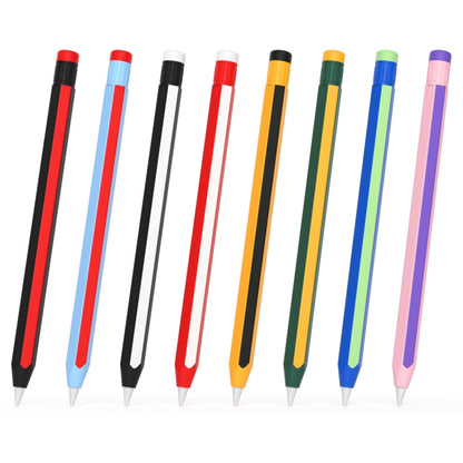 For Apple Pencil 2 / Pencil Pro Colorful Pencil Style Stylus Silicone Protective Case(Black Red) - Pencil Accessories by buy2fix | Online Shopping UK | buy2fix