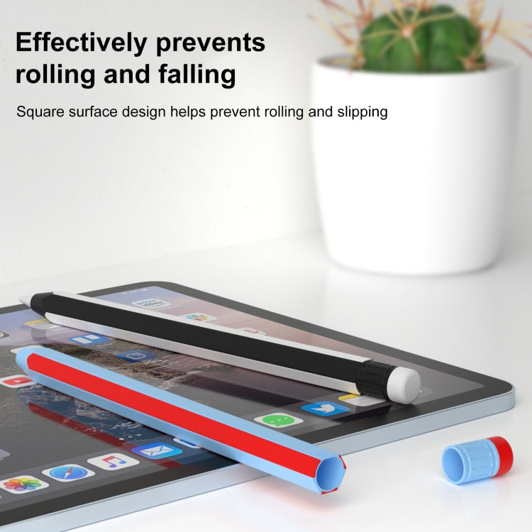 For Apple Pencil 2 / Pencil Pro Colorful Pencil Style Stylus Silicone Protective Case(Blue Red) - Pencil Accessories by buy2fix | Online Shopping UK | buy2fix