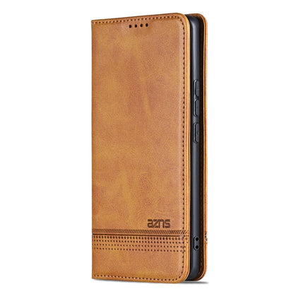 For Samsung Galaxy S25 Ultra 5G AZNS Magnetic Calf Texture Flip Leather Phone Case(Light Brown) - Galaxy S25 Ultra 5G Cases by AZNS | Online Shopping UK | buy2fix