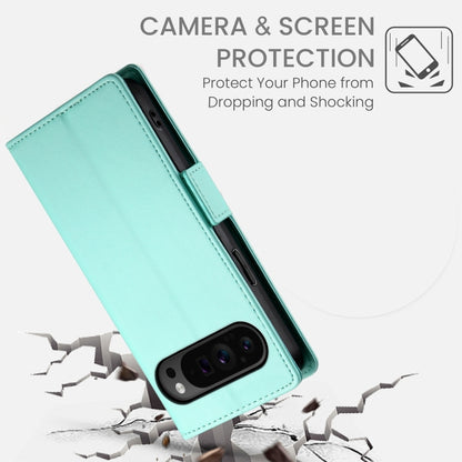 For Google Pixel 9 Pro Side Buckle Magnetic Frosted Leather Phone Case(Mint Green) - Google Cases by buy2fix | Online Shopping UK | buy2fix