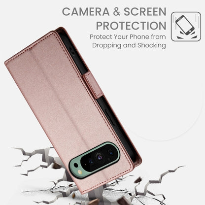 For Google Pixel 9 Side Buckle Magnetic Frosted Leather Phone Case(Rose Gold) - Google Cases by buy2fix | Online Shopping UK | buy2fix