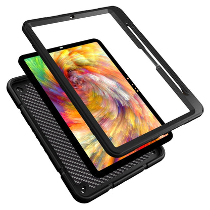 For iPad Pro 11 2024 Armor Holder Silicone Hybrid PC Tablet Case(Black) - iPad Pro 11 2024 Cases by buy2fix | Online Shopping UK | buy2fix