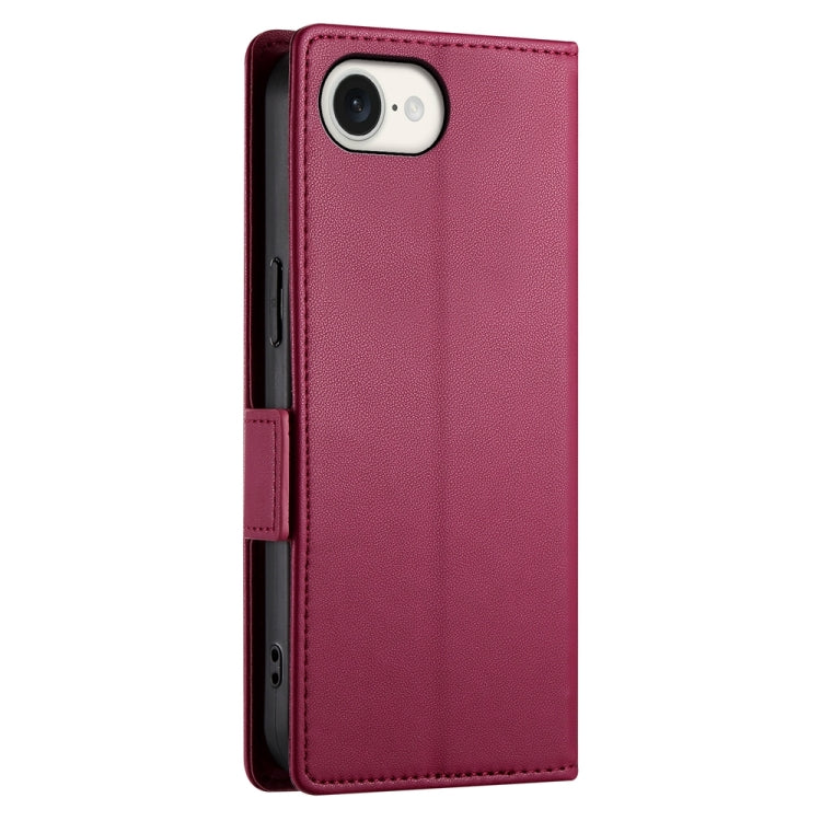 For iPhone SE 2024 Side Buckle Magnetic Frosted Leather Phone Case(Wine Red) - More iPhone Cases by buy2fix | Online Shopping UK | buy2fix