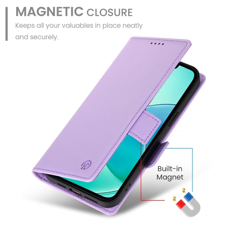 For iPhone SE 2024 Side Buckle Magnetic Frosted Leather Phone Case(Purple) - More iPhone Cases by buy2fix | Online Shopping UK | buy2fix