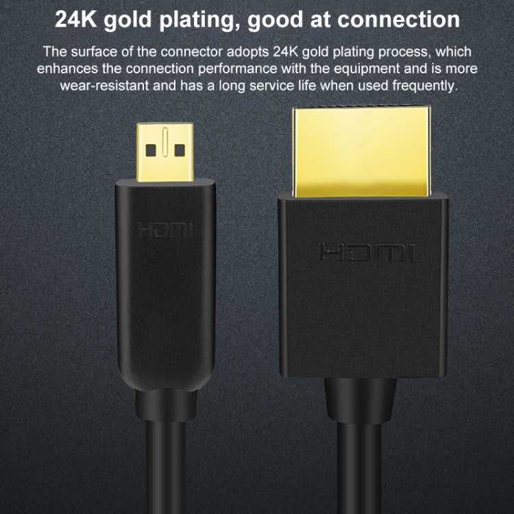 HDMI to Micro HDMI 4K UHD 18Gbps Video Connection Cable, Length:0.5m(Black) - Cable by buy2fix | Online Shopping UK | buy2fix