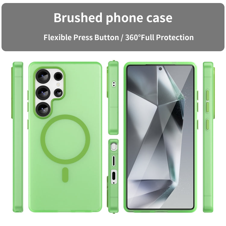 For Samsung Galaxy S25 Ultra MagSafe Frosted Translucent TPU + PC Full Coverage Phone Case(Green) - Galaxy S25 Ultra 5G Cases by buy2fix | Online Shopping UK | buy2fix