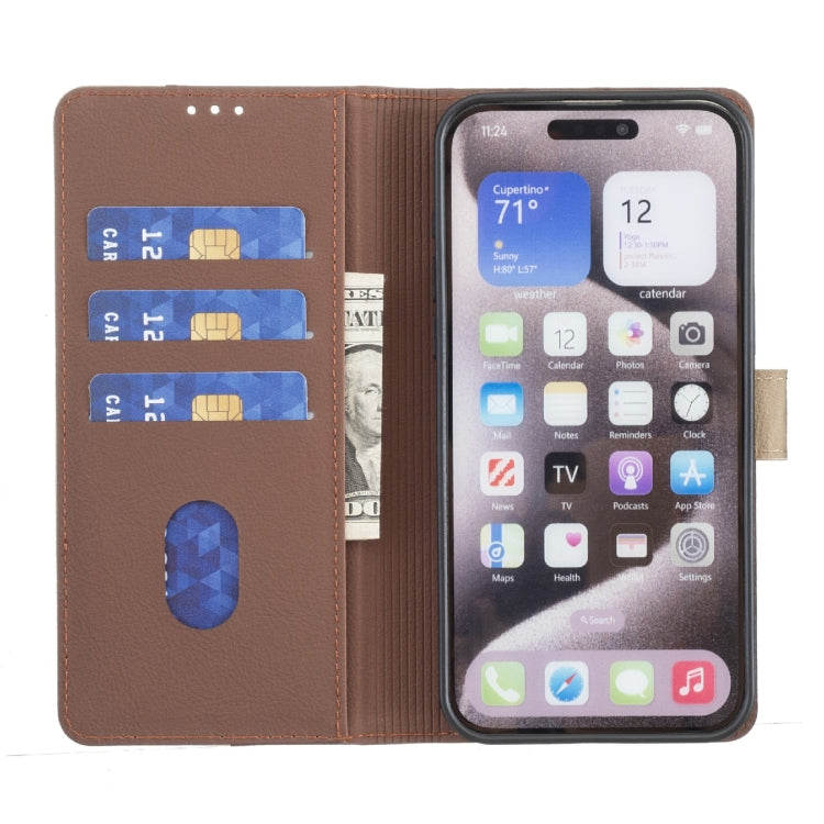 For Samsung Galaxy S25 Ultra 5G Color Matching RFID Anti-theft Leather Phone Case(Brown) - Galaxy S25 Ultra 5G Cases by buy2fix | Online Shopping UK | buy2fix