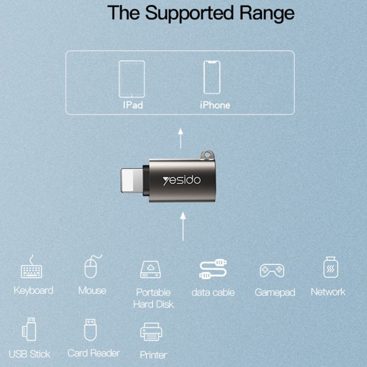 Yesido GS14 8 Pin to USB 3.0 OTG Adapter(Black) - Converter & Adapter by Yesido | Online Shopping UK | buy2fix