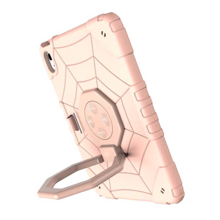 For iPad Air 11 2024 Spider Turntable Handle Stress Relief Tablet Case(Rose Gold) - iPad Air 11 2024 Cases by buy2fix | Online Shopping UK | buy2fix