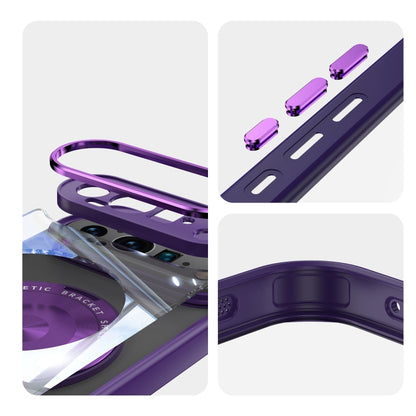 For Google Pixel 9 Pro XL 360 Holder Magsafe Acrylic Hybrid TPU Phone Case(Purple) - Google Cases by buy2fix | Online Shopping UK | buy2fix