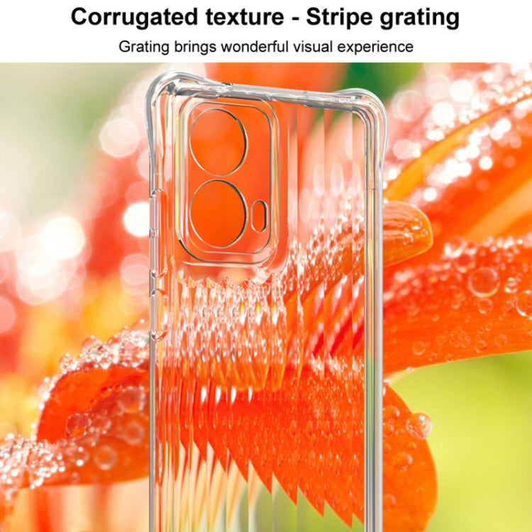 For Motorola Moto S50 Neo 5G IMAK Corrugated Texture Airbag TPU Phone Case(Transparent Black) - Motorola Cases by imak | Online Shopping UK | buy2fix