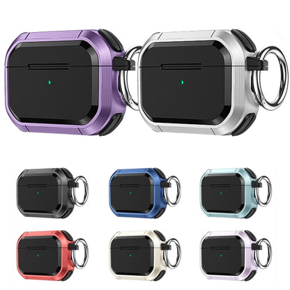 For AirPods Pro / Pro 2 Armor TPU + PC Earbuds Box Protective Case with Metal Buckle(Violet) - For AirPods Pro 2 by buy2fix | Online Shopping UK | buy2fix