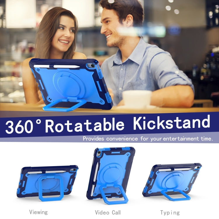 For iPad Air 11 2024 Handle Grip Holder Silicone Hybrid PC Tablet Case with Strap(Navy Blue Blue) - iPad Air 11 2024 Cases by buy2fix | Online Shopping UK | buy2fix