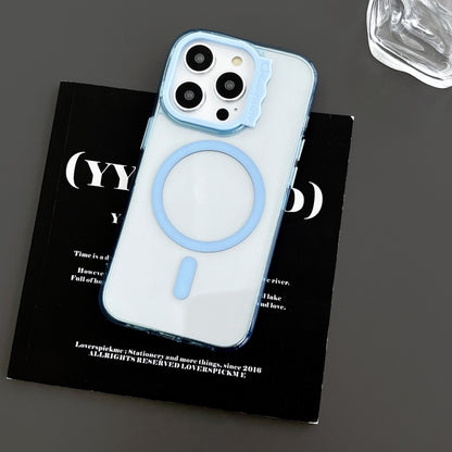 For iPhone 13 Pro MagSafe Colorful Wavy Circle PC Hybrid TPU Phone Case(Blue) - iPhone 13 Pro Cases by buy2fix | Online Shopping UK | buy2fix