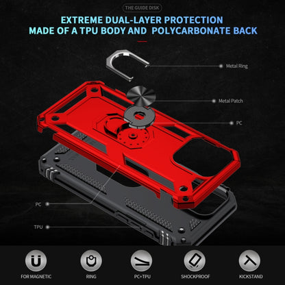 For iPhone 16 Pro Shockproof TPU Hybrid PC Phone Case with Holder(Red) - iPhone 16 Pro Cases by buy2fix | Online Shopping UK | buy2fix