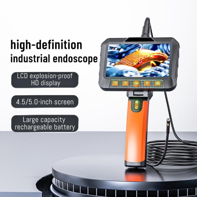 T27 5 inch IPS Color Screen 3.9mm Single Camera Handheld Hard Cable HD Industrial Endoscope, Length:3.5m(Orange Black) -  by buy2fix | Online Shopping UK | buy2fix