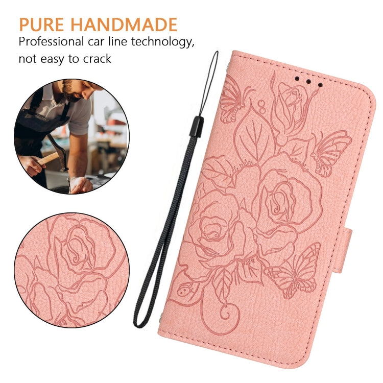 For Blackview A53 Embossed Rose RFID Anti-theft Leather Phone Case(Pink) - More Brand by buy2fix | Online Shopping UK | buy2fix