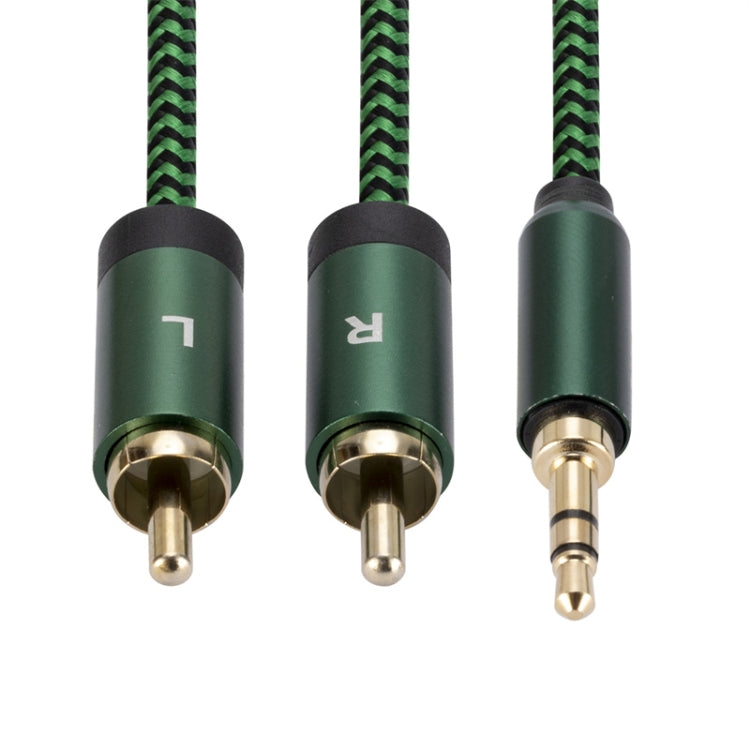 3.5mm Male to 2 RCA Male Audio Cable Amplifier Connector, Length:3m(Green) - RCA Cable by buy2fix | Online Shopping UK | buy2fix