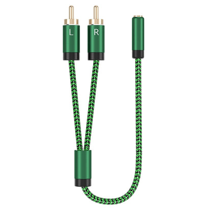 3.5mm Female to 2 RCA Male Audio Cable Amplifier Connector, Length:1m(Green) - RCA Cable by buy2fix | Online Shopping UK | buy2fix