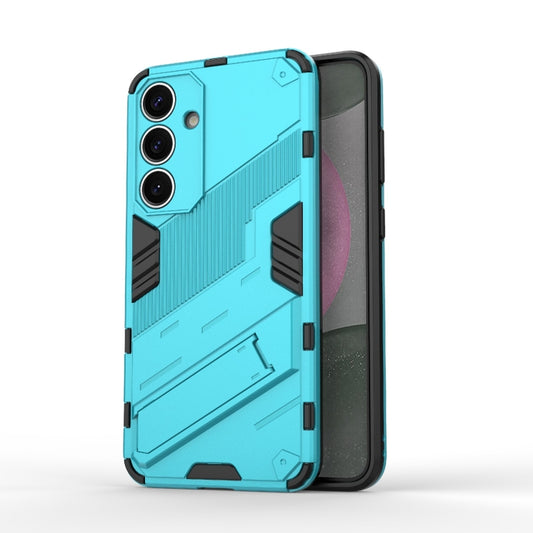 For Samsung Galaxy S25+ 5G Punk Armor 2 in 1 PC + TPU Shockproof Phone Case with Invisible Holder(Blue) - Galaxy S25+ 5G Cases by buy2fix | Online Shopping UK | buy2fix