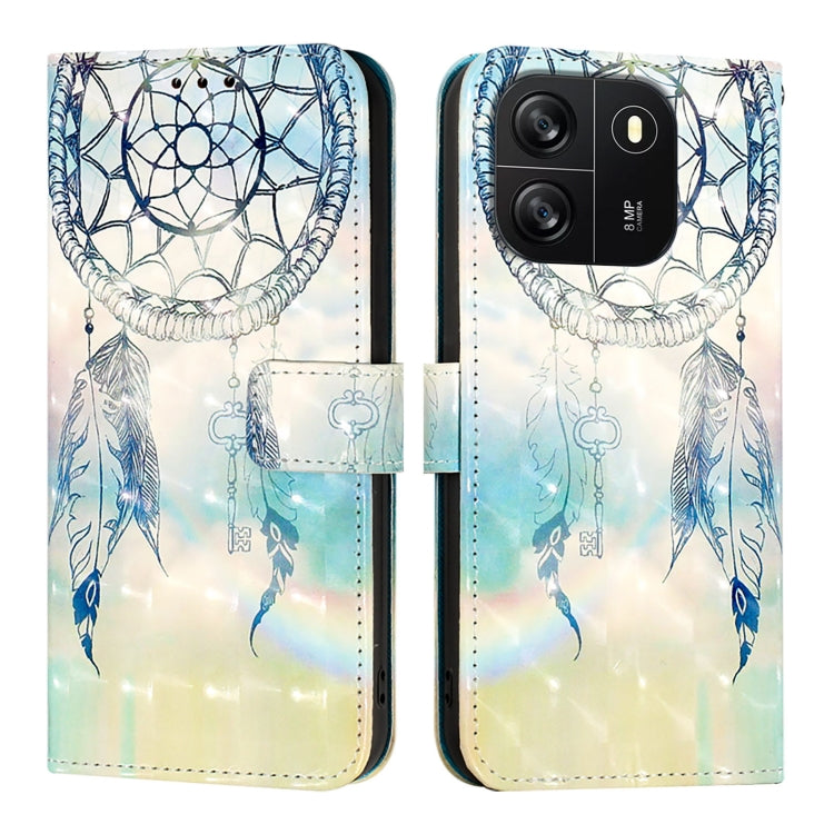 For Blackview Wave 6C 3D Painting Horizontal Flip Leather Phone Case(Dream Wind Chimes) - More Brand by buy2fix | Online Shopping UK | buy2fix