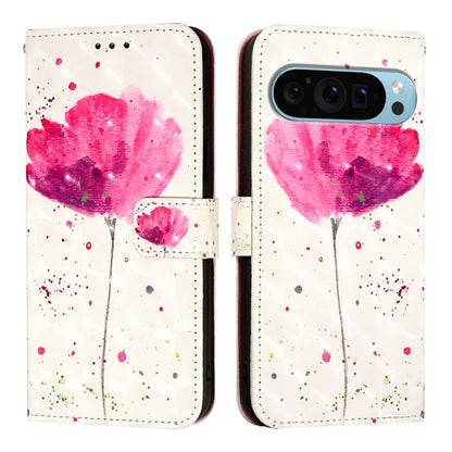 For Google Pixel 9 Pro XL 3D Painting Horizontal Flip Leather Phone Case(Flower) - Google Cases by buy2fix | Online Shopping UK | buy2fix