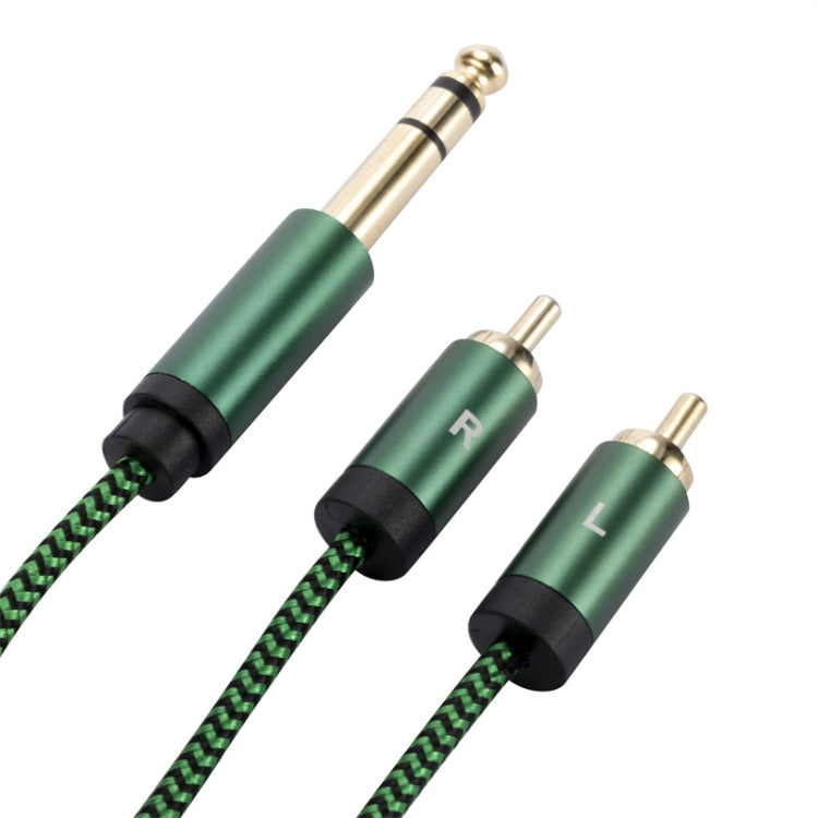 6.35mm Male to Dual RCA Female Audio Adapter Cable, Length:1m(Green) - RCA Cable by buy2fix | Online Shopping UK | buy2fix