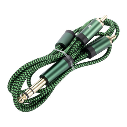 6.35mm Male to Dual RCA Female Audio Adapter Cable, Length:3m(Green) - RCA Cable by buy2fix | Online Shopping UK | buy2fix