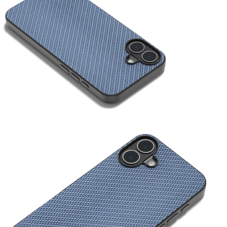 For iPhone 16 Carbon Fiber Texture Protective Phone Case(Light Blue) - iPhone 16 Cases by buy2fix | Online Shopping UK | buy2fix