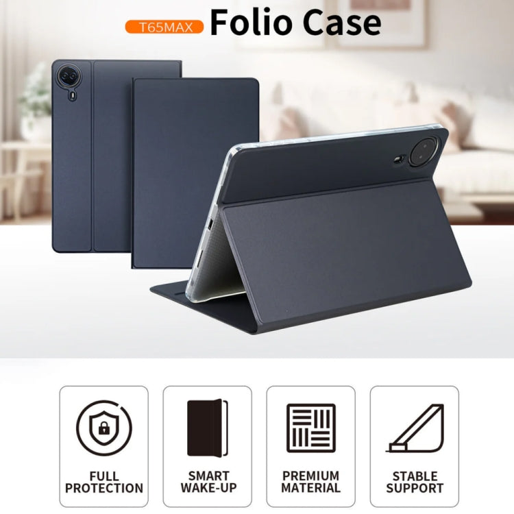 For Teclast T65 Max Anti-slip Texture Smart Tablet Leather Folio Case(Dark Blue) - Teclast by TECLAST | Online Shopping UK | buy2fix