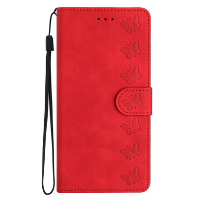 For Samsung Galaxy S25 Ultra 5G Seven Butterflies Embossed Leather Phone Case(Red) - Galaxy S25 Ultra 5G Cases by buy2fix | Online Shopping UK | buy2fix