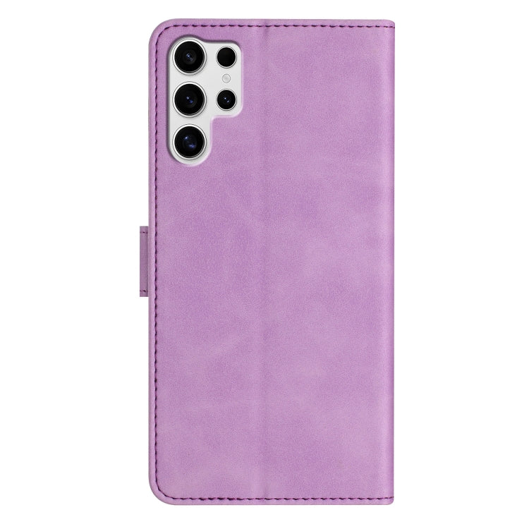 For Samsung Galaxy S25 Ultra 5G Seven Butterflies Embossed Leather Phone Case(Purple) - Galaxy S25 Ultra 5G Cases by buy2fix | Online Shopping UK | buy2fix