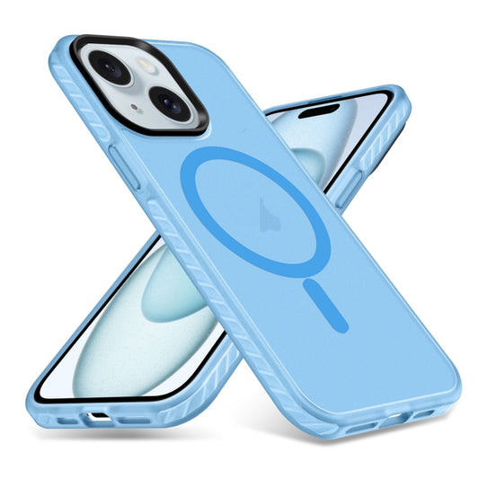 For iPhone 15 Skin Feel Airbag Shockproof MagSafe Phone Case(Blue) - iPhone 15 Cases by buy2fix | Online Shopping UK | buy2fix