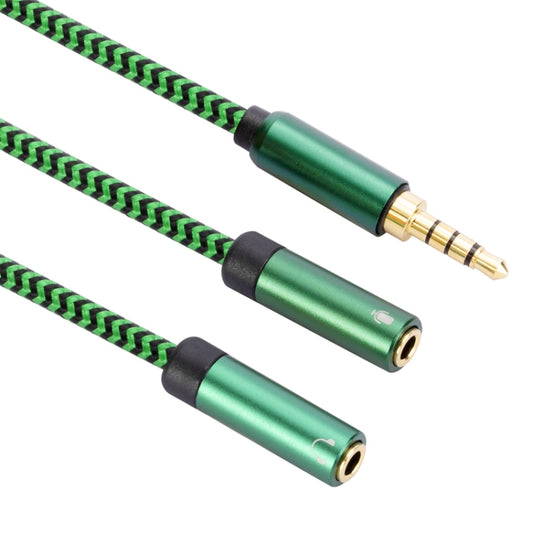 3.5mm Male to Dual 3.5mm Audio + Microphone 2 in 1 Audio Adapter Cable, Length:2m(Green) - Video & Audio Cable by imak | Online Shopping UK | buy2fix