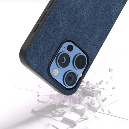 For iPhone 16 Pro Black Frame PU Leather Full Coverage Phone Case(Blue) - iPhone 16 Pro Cases by buy2fix | Online Shopping UK | buy2fix