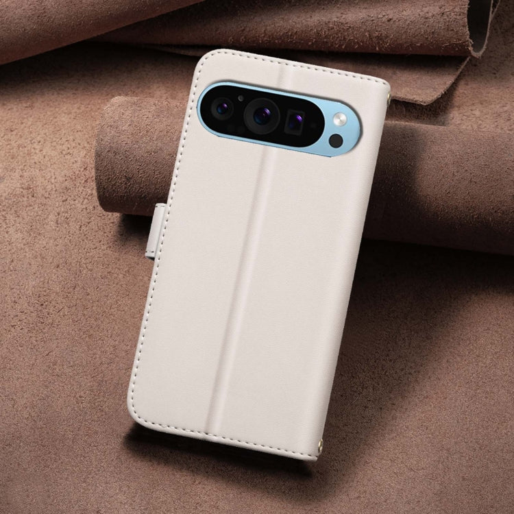 For Google Pixel 9 Square Texture Leather Phone Case(Beige) - Google Cases by buy2fix | Online Shopping UK | buy2fix