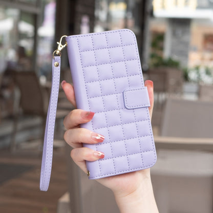 For iPhone 16 Pro Square Texture Leather Phone Case(Purple) - iPhone 16 Pro Cases by buy2fix | Online Shopping UK | buy2fix