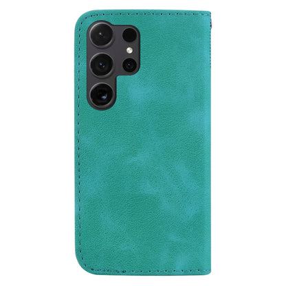 For Samsung Galaxy S25 Ultra 5G Seven-shaped Embossed Leather Phone Case(Green) - Galaxy S25 Ultra 5G Cases by buy2fix | Online Shopping UK | buy2fix