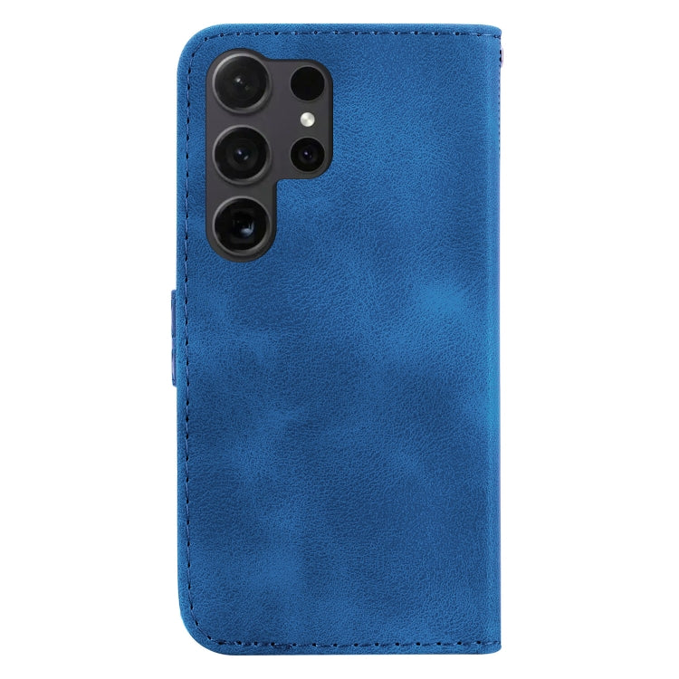 For Samsung Galaxy S25 Ultra 5G Seven-shaped Embossed Leather Phone Case(Blue) - Galaxy S25 Ultra 5G Cases by buy2fix | Online Shopping UK | buy2fix