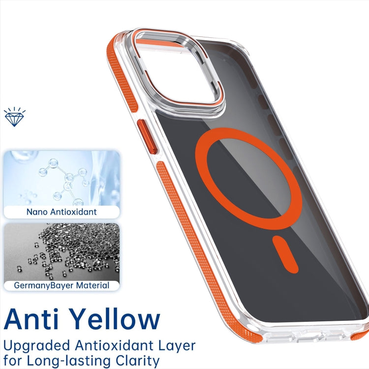 For iPhone 16 Pro Magsafe Dual-Color Transparent Black Lens Holder Phone Case(Gray) - iPhone 16 Pro Cases by buy2fix | Online Shopping UK | buy2fix