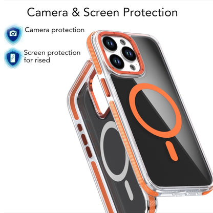 For iPhone 16 Pro Magsafe Dual-Color Transparent Black Full Coverage Phone Case(Orange) - iPhone 16 Pro Cases by buy2fix | Online Shopping UK | buy2fix