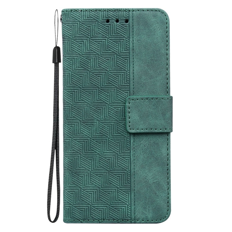 For Samsung Galaxy S25 5G Geometric Embossed Leather Phone Case(Green) - Galaxy S25 5G Cases by buy2fix | Online Shopping UK | buy2fix