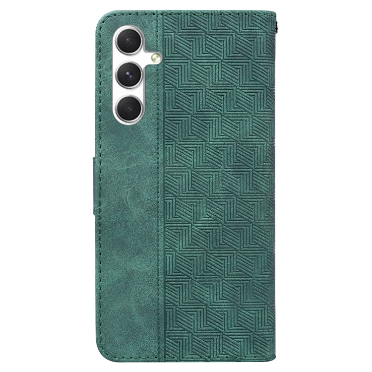 For Samsung Galaxy S25 5G Geometric Embossed Leather Phone Case(Green) - Galaxy S25 5G Cases by buy2fix | Online Shopping UK | buy2fix