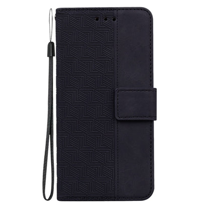 For Samsung Galaxy S25 5G Geometric Embossed Leather Phone Case(Black) - Galaxy S25 5G Cases by buy2fix | Online Shopping UK | buy2fix