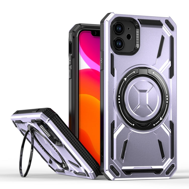 For iPhone 11 Armor II Series MagSafe Magnetic Holder Phone Case(Light Purple) - iPhone 11 Cases by buy2fix | Online Shopping UK | buy2fix