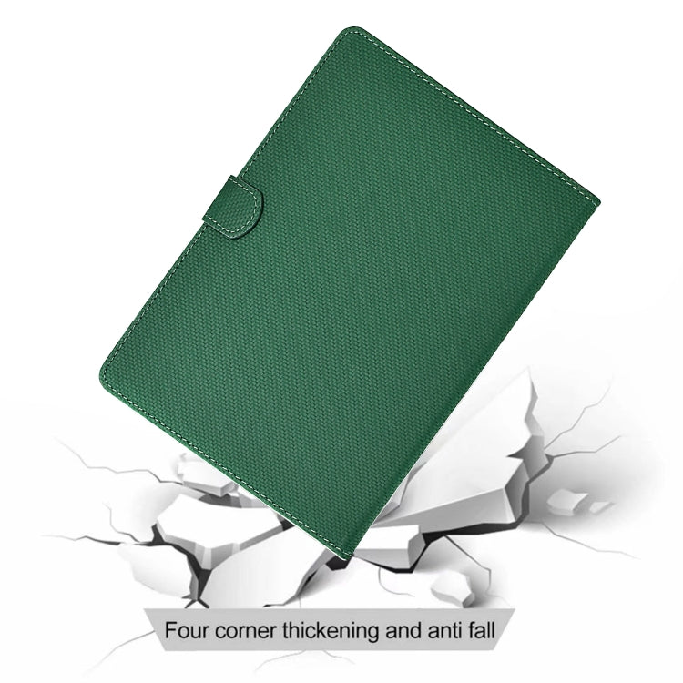 For iPad Pro 11 2024 Solid Color Fiber Texture Smart Tablet Leather Case(Green) - iPad Pro 11 2024 Cases by buy2fix | Online Shopping UK | buy2fix