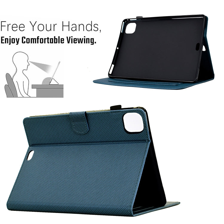 For iPad Air 11 2024 Solid Color Fiber Texture Smart Tablet Leather Case(Royal Blue) - iPad Air 11 2024 Cases by buy2fix | Online Shopping UK | buy2fix