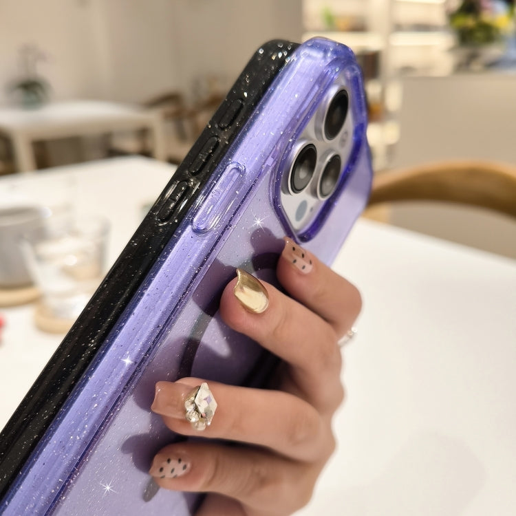 For iPhone 14 Pro Max Glitter Powder TPU Hybrid PC MagSafe Phone Case(Purple) - iPhone 14 Pro Max Cases by buy2fix | Online Shopping UK | buy2fix